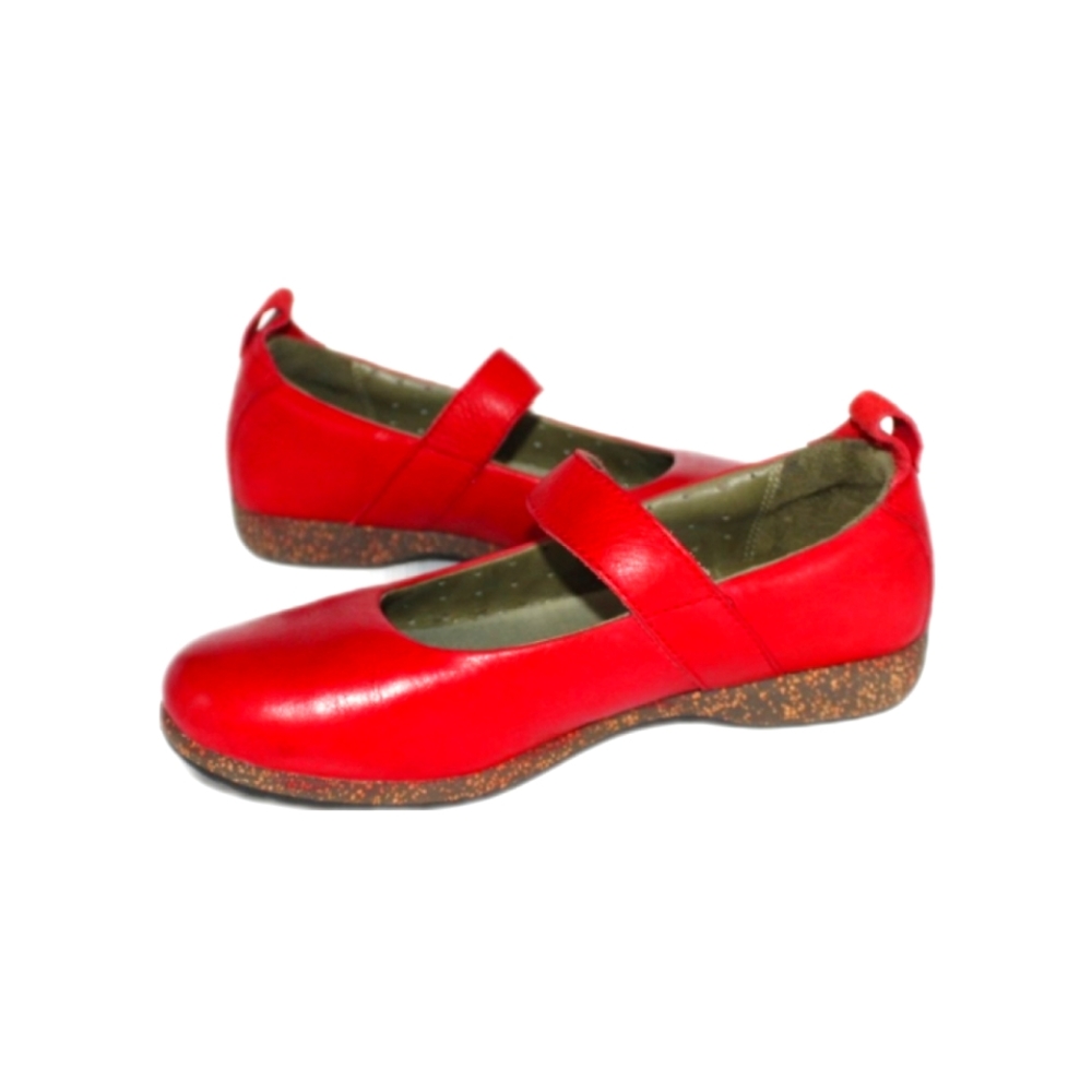 PLANET WALKERS simple red leather Mary Jane casual work clogs, 8.5